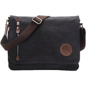 Small Messenger Bag for Men Women Casual Work Bag Canvas Satchel Bag Bookbag